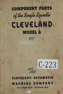 Cleveland-Cleveland Parts Model A Automatic Machine Manual-5 3/4\"-A-01